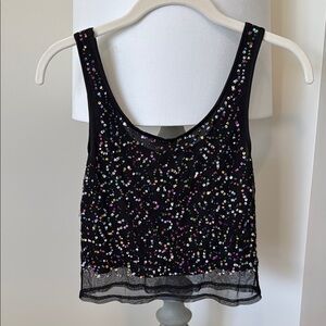 Black Sequin Crop Top